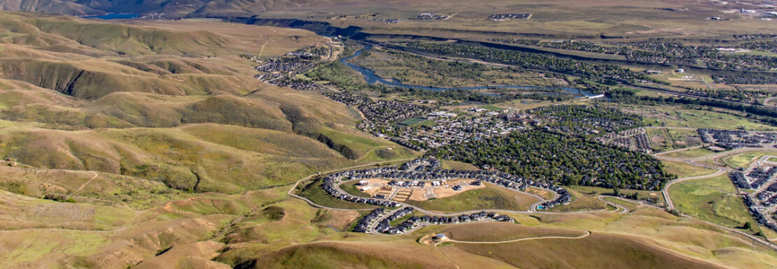 Gorgeous Boise Foothills and small community nestled between them